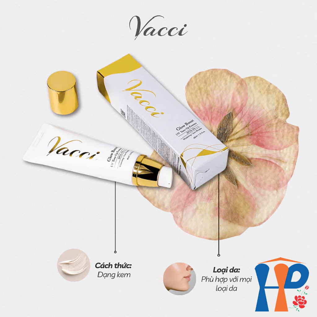 Kem lót dưỡng da chống nắng Vacci Glow Boost UV Tone Up Essence SPF50 PA+++ 40ml