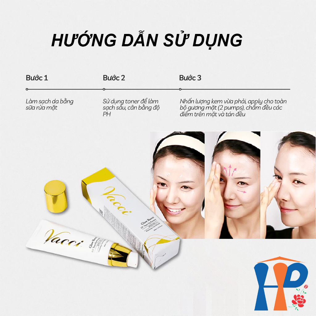 Kem lót dưỡng da chống nắng Vacci Glow Boost UV Tone Up Essence SPF50 PA+++ 40ml