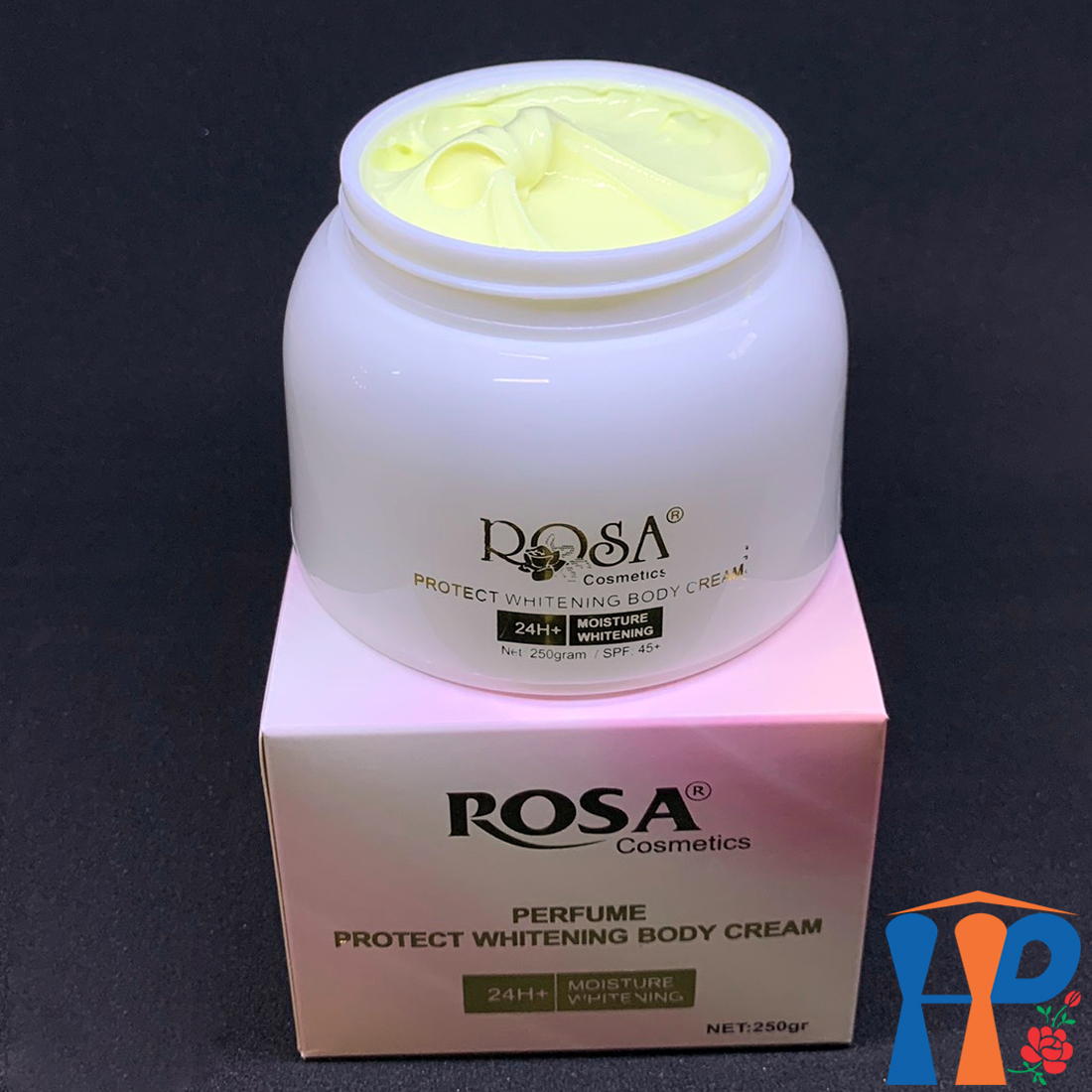 Kem dưỡng thể trắng da hương nước hoa Rosa Perfume Protect Whitening Body Cream 250gr