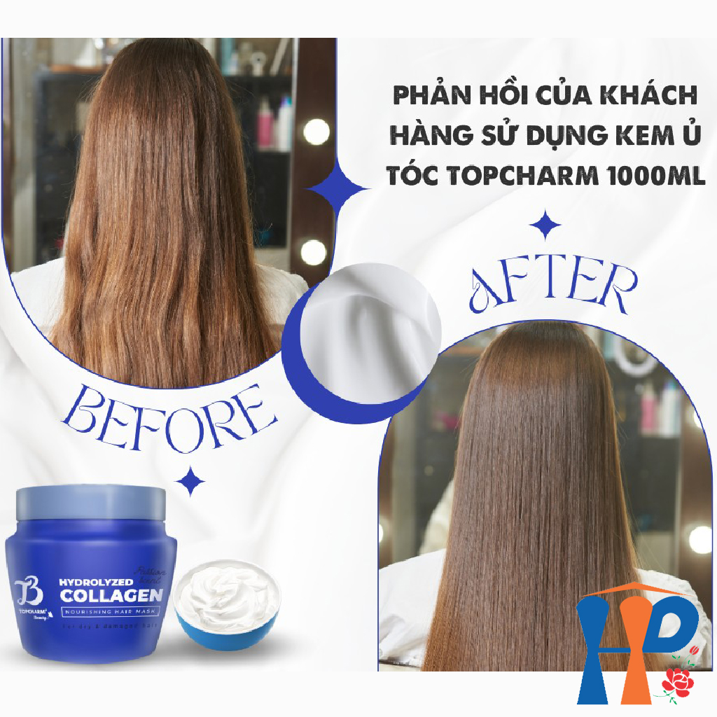 Kem ủ tóc nước hoa Topcharm Passion scent Hydrolyzed Collagen Nourishing Hair Mask 925ml