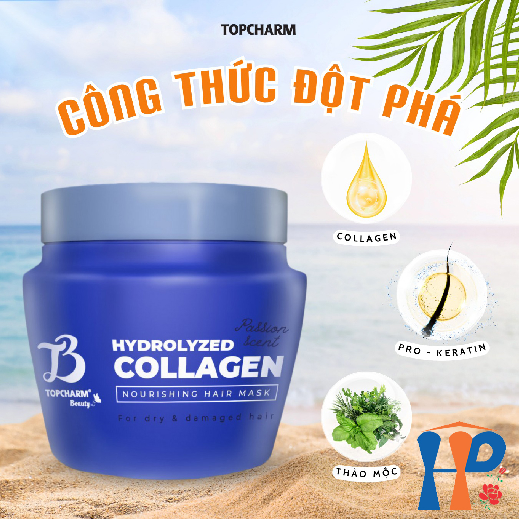 Kem ủ tóc nước hoa Topcharm Passion scent Hydrolyzed Collagen Nourishing Hair Mask 925ml