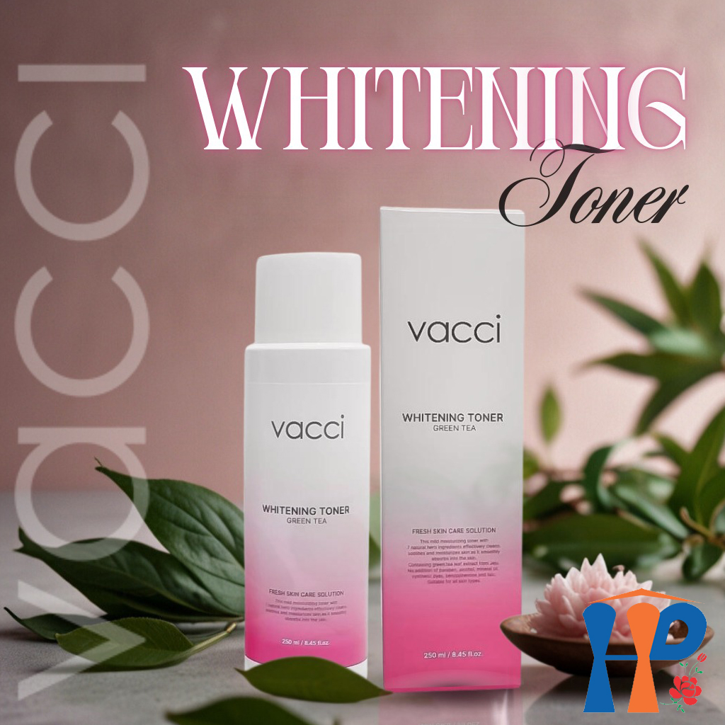 Nước hoa hồng dưỡng trắng da trà xanh Vacci Whitening Toner Green Tea 250ml