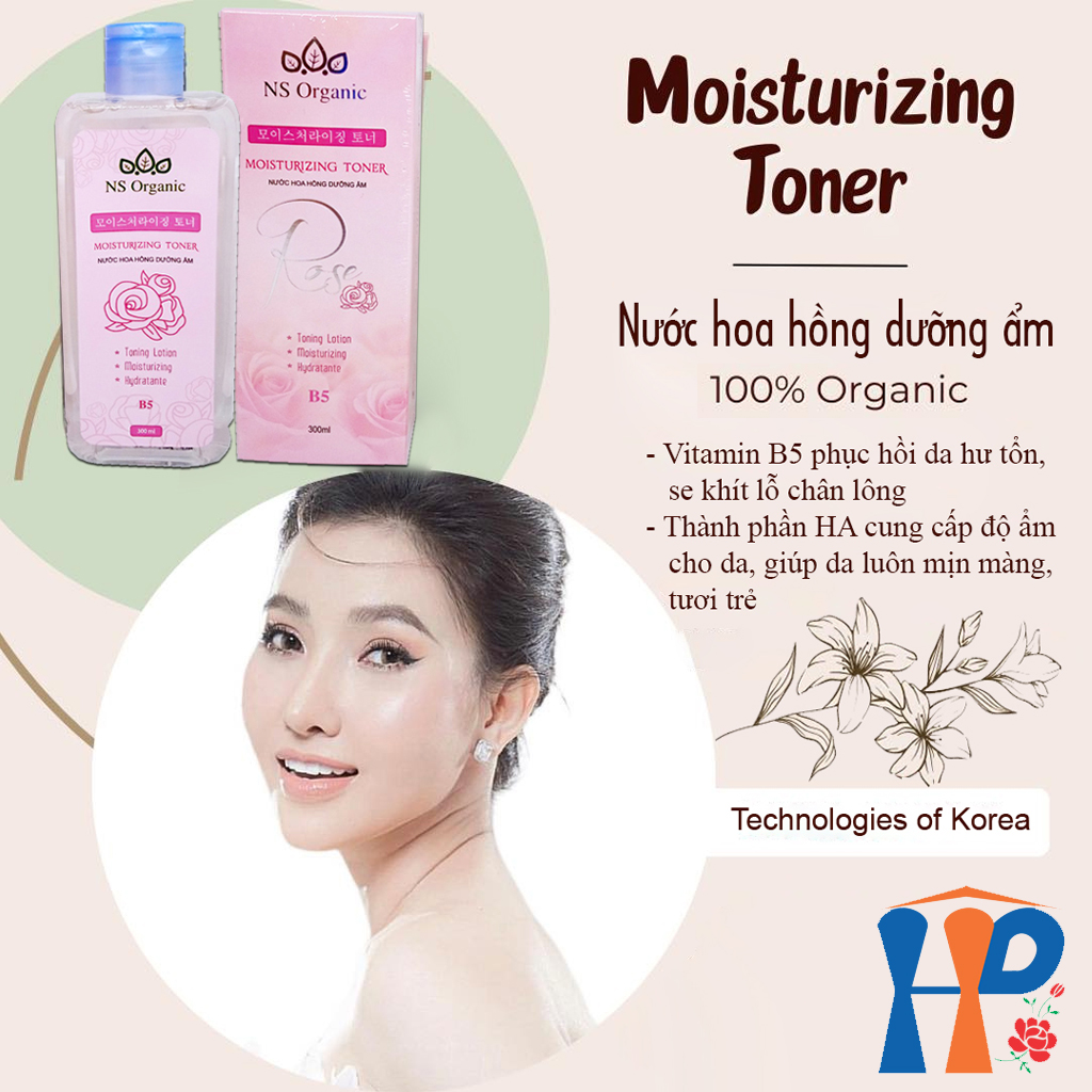 Nước hoa hồng dưỡng ẩm da NS Organic Moiturizing Toner 300ml