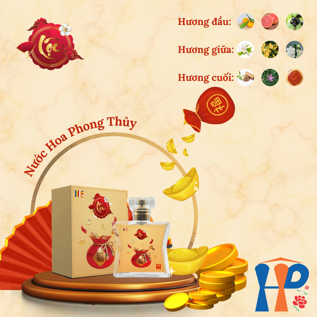 Nước Hoa Phong Thủy Tâm Linh Lộc Spiritual and Feng Shui Perfume 50ml (xịt thơm cơ thể, trang thờ)