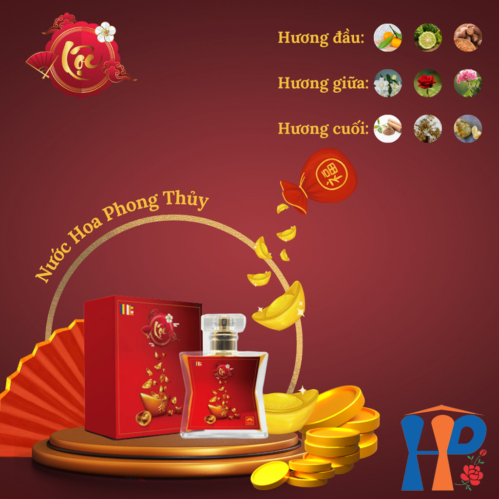 Nước Hoa Phong Thủy Tâm Linh Lộc Spiritual and Feng Shui Perfume 50ml (xịt thơm cơ thể, trang thờ)