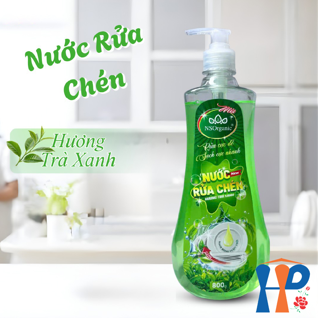 Nước rửa chén hương trà xanh NS Organic Green Tea Dishwashing Liquid 800ml