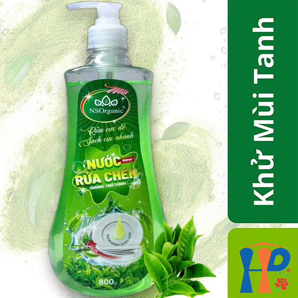 Nước rửa chén hương trà xanh NS Organic Green Tea Dishwashing Liquid 800ml