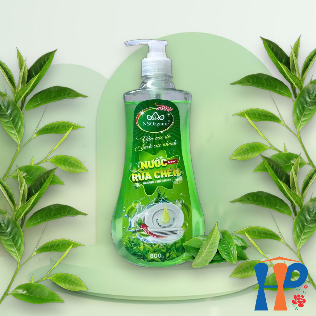 Nước rửa chén hương trà xanh NS Organic Green Tea Dishwashing Liquid 800ml