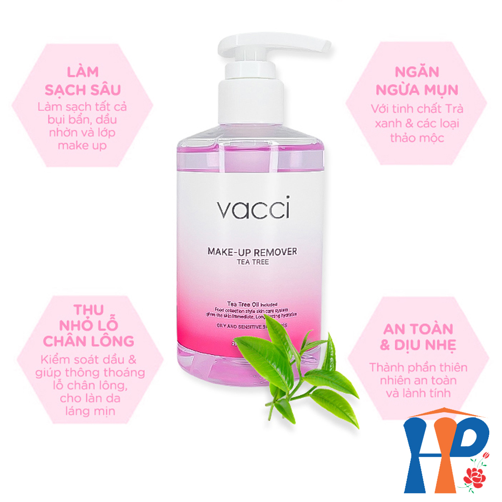 Nước tẩy trang tinh chất tràm trà Vacci Make Up Remove Tea Tree 250ml