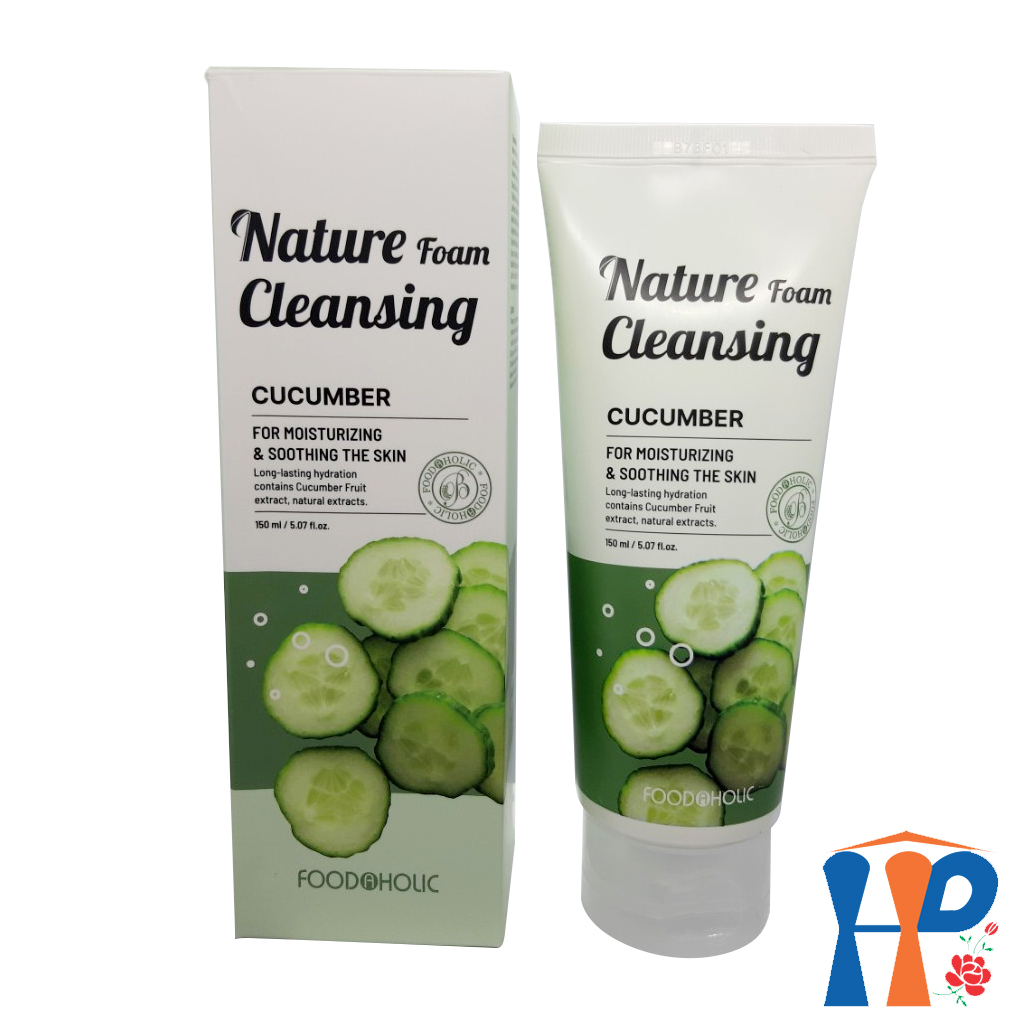 Sữa rửa mặt Foodaholic Nature Foam Cleansing 150ml (Gạo Lức, Than Tre, Dưa Leo, Lô Hội, Trà Xanh)