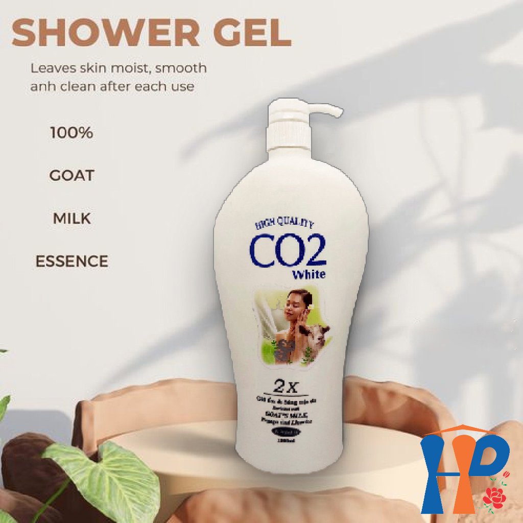 Sữa Tắm CO2 Hight Quality White 2X Enrich Goat Milk Shower Gel (Tinh chất sữa Dê, giữ ẩm, sáng da, lưu hương 2h)