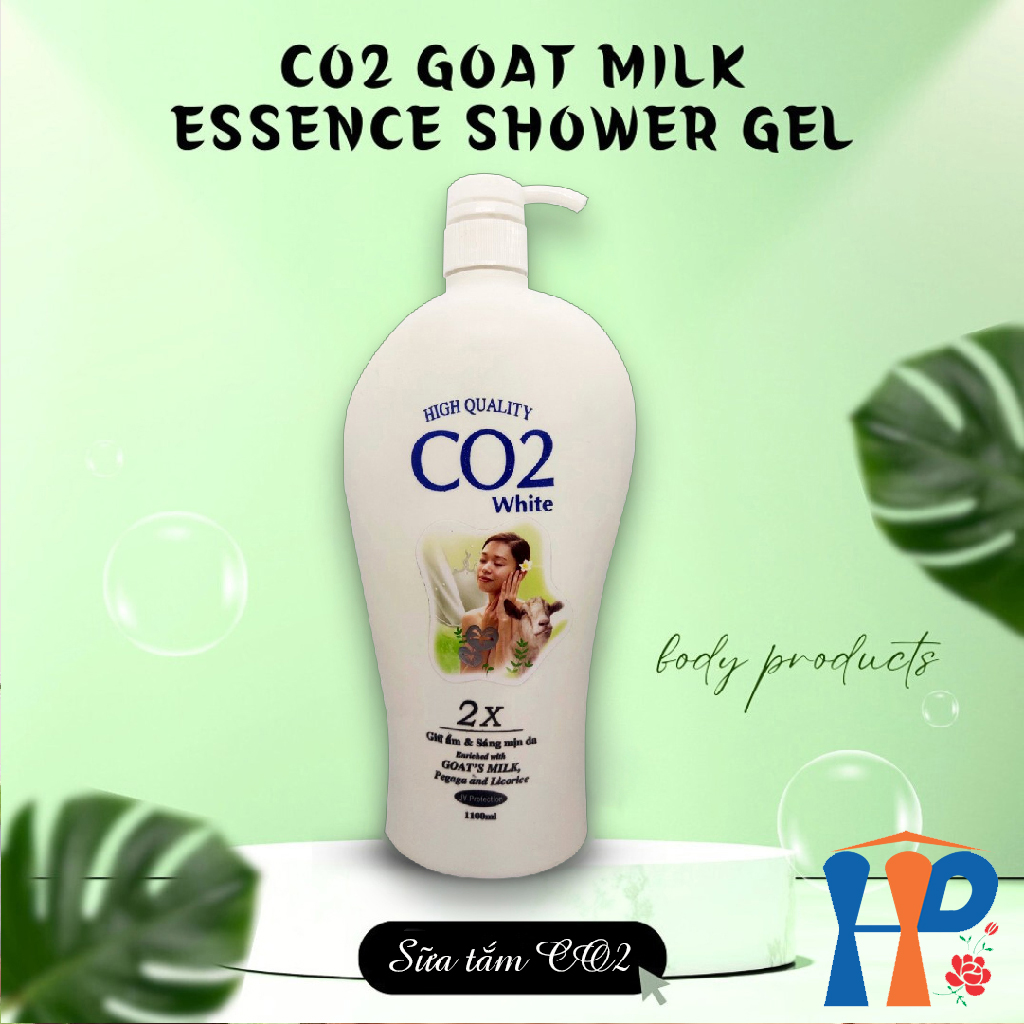 Sữa Tắm CO2 Hight Quality White 2X Enrich Goat Milk Shower Gel (Tinh chất sữa Dê, giữ ẩm, sáng da, lưu hương 2h)