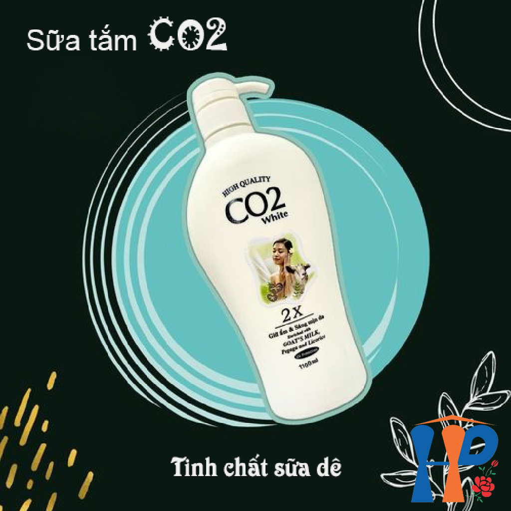 Sữa Tắm CO2 Hight Quality White 2X Enrich Goat Milk Shower Gel (Tinh chất sữa Dê, giữ ẩm, sáng da, lưu hương 2h)