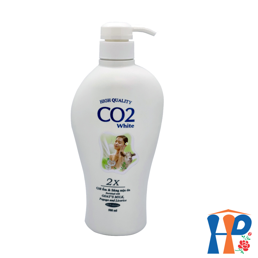 Sữa Tắm CO2 Hight Quality White 2X Enrich Goat Milk Shower Gel (Tinh chất sữa Dê, giữ ẩm, sáng da, lưu hương dịu nhẹ)