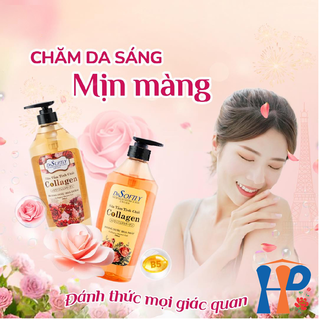 Sữa tắm tinh chất Collagen Drsoftly Perfume Shower Gel 700ml