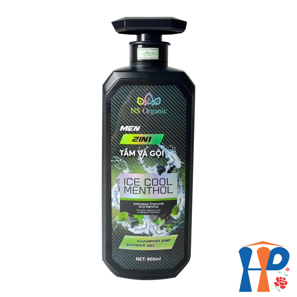 Tắm gội nam NS Organic Men 2 in 1 Ice Cool Menthol Shampoo & Shower Gel 800ml