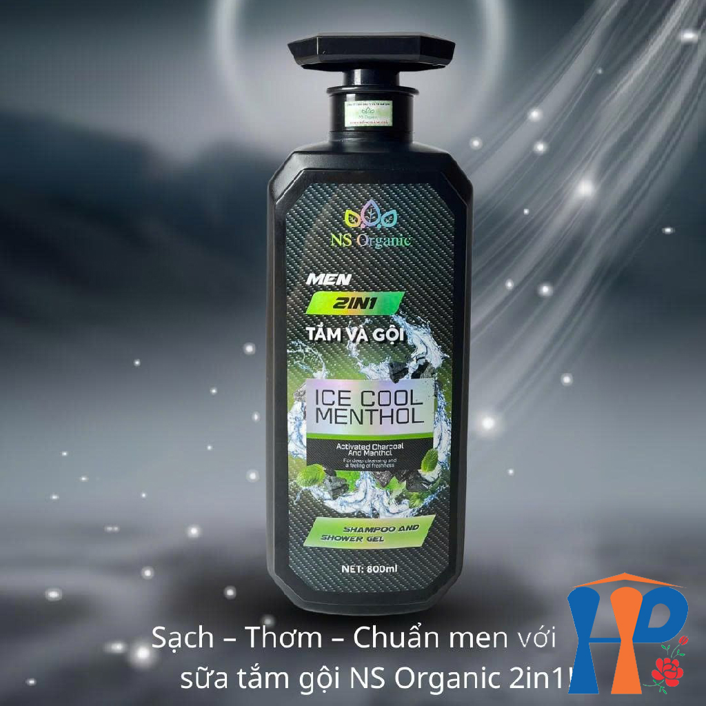 Tắm gội nam NS Organic Men 2 in 1 Ice Cool Menthol Shampoo & Shower Gel 800ml