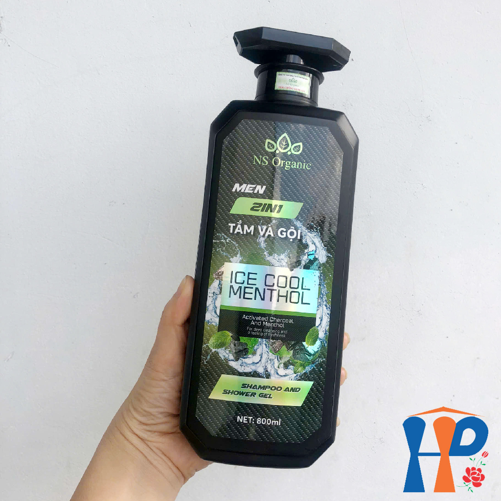 Tắm gội nam NS Organic Men 2 in 1 Ice Cool Menthol Shampoo & Shower Gel 800ml