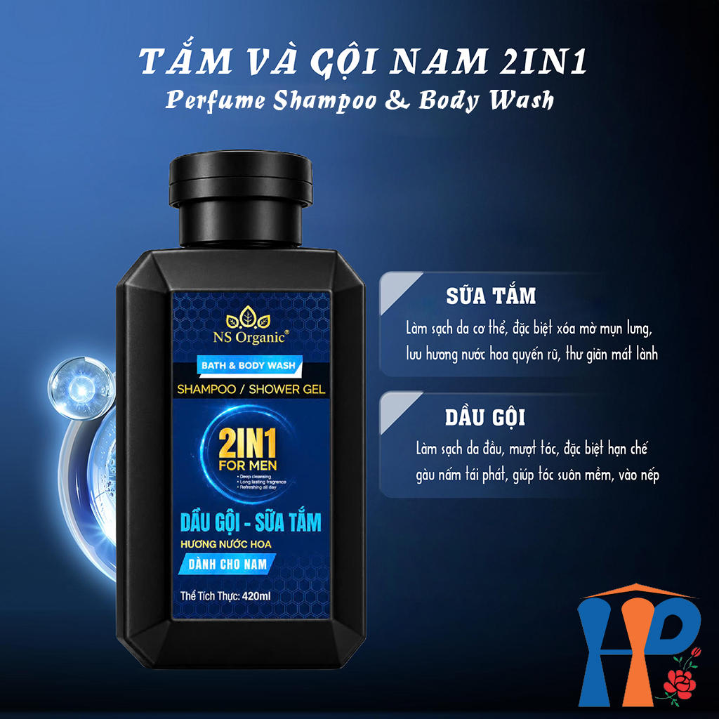 Tắm gội nam NS Organic Men 2 in 1 Shampoo & Shower Gel 420ml