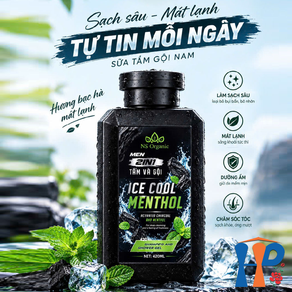 Tắm gội nam NS Organic Men 2 in 1 Shampoo & Shower Gel 420ml