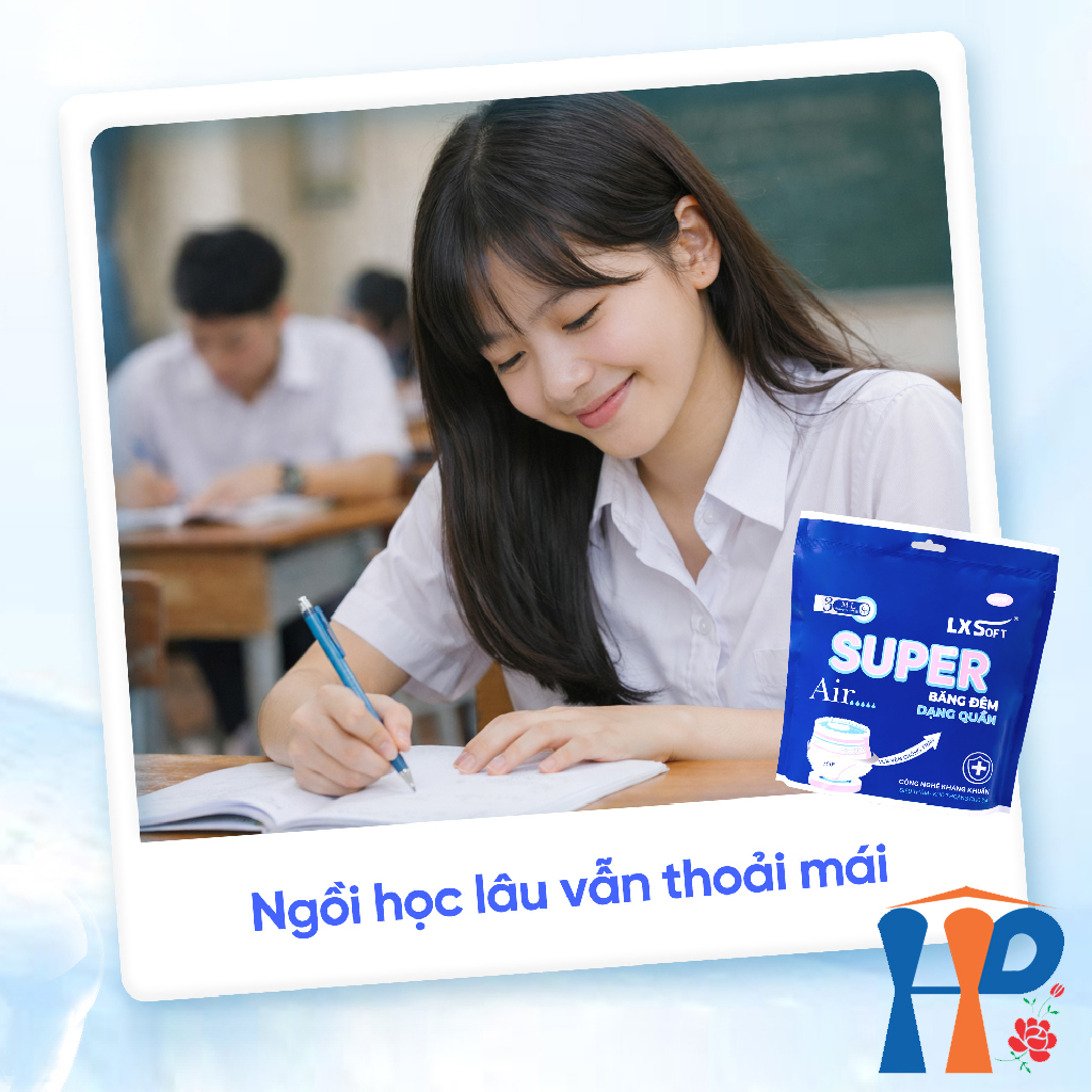 Băng Vệ Sinh LXSoft Super Air Sanitary Napkins (mặt bông cotton, lõi treo thoáng khí, hạt siêu thấm polyme)