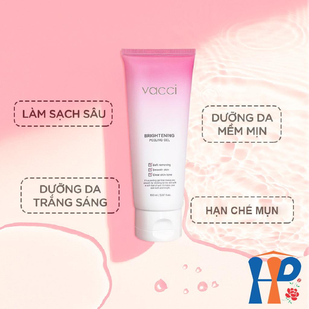 Tẩy tế bào chết Vacci Brightening Peeling Gel 150gr (làm sạch sâu, tái tạo và trẻ hóa da)