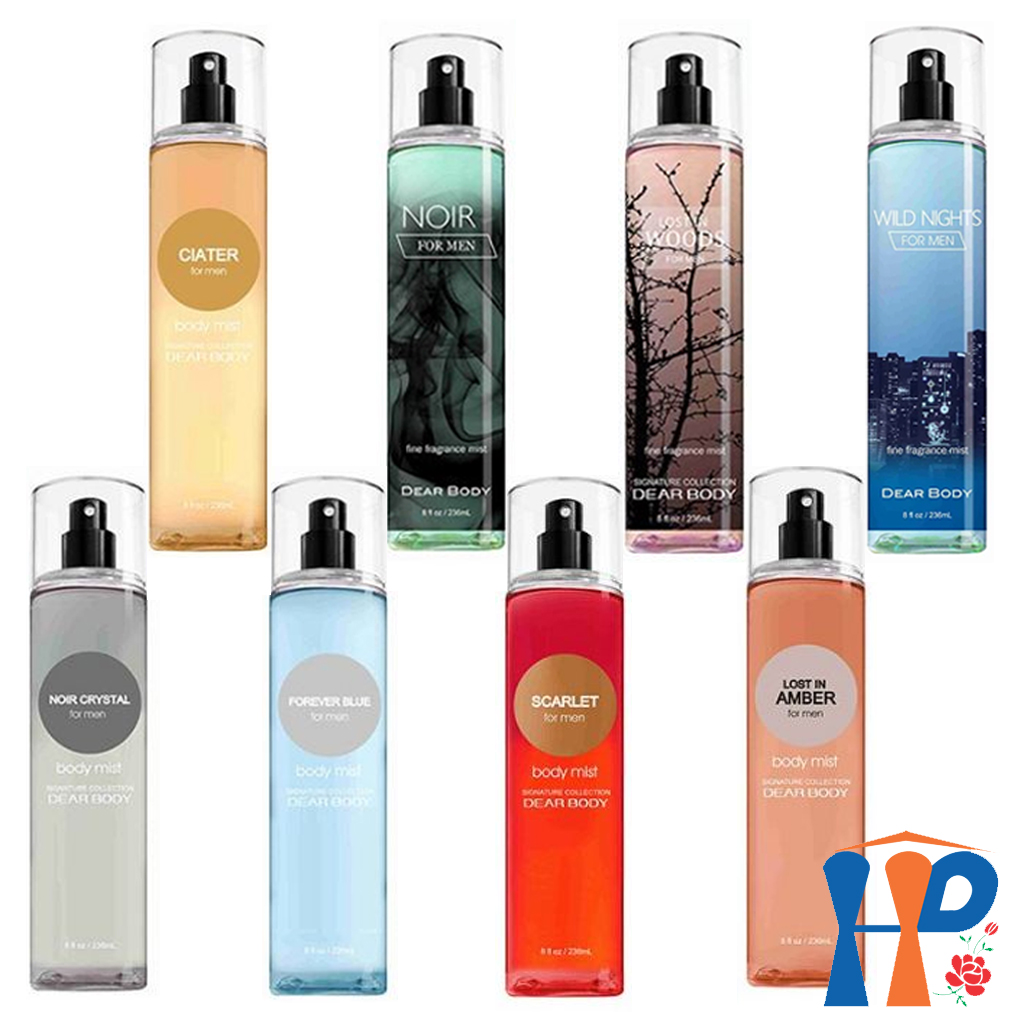 Xịt Thơm Toàn Thân Nam Dear Body Fine Fragrance Mist For Men 236ml (lưu hương 3 - 5 giờ)