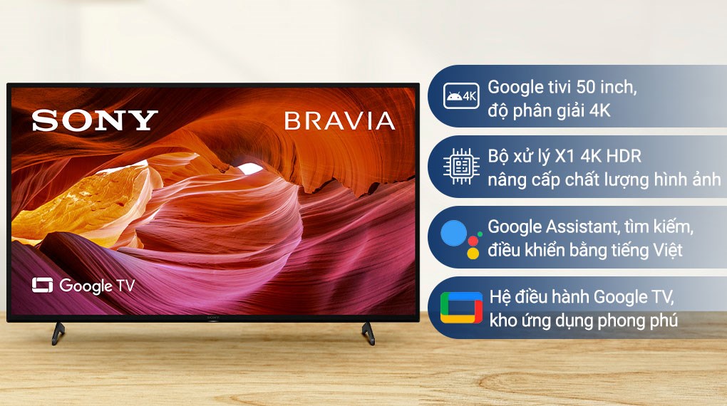 Trải nghiệm không gian giải trí tuyệt vời với Google Tivi Sony 4K. Được trang bị công nghệ mới nhất, chiếc tivi này sẽ mang đến cho bạn những hình ảnh sắc nét và sống động nhất. Không chỉ là một chiếc tivi đơn thuần, Sony 4K còn có hệ thống âm thanh vòm đầy ấn tượng.