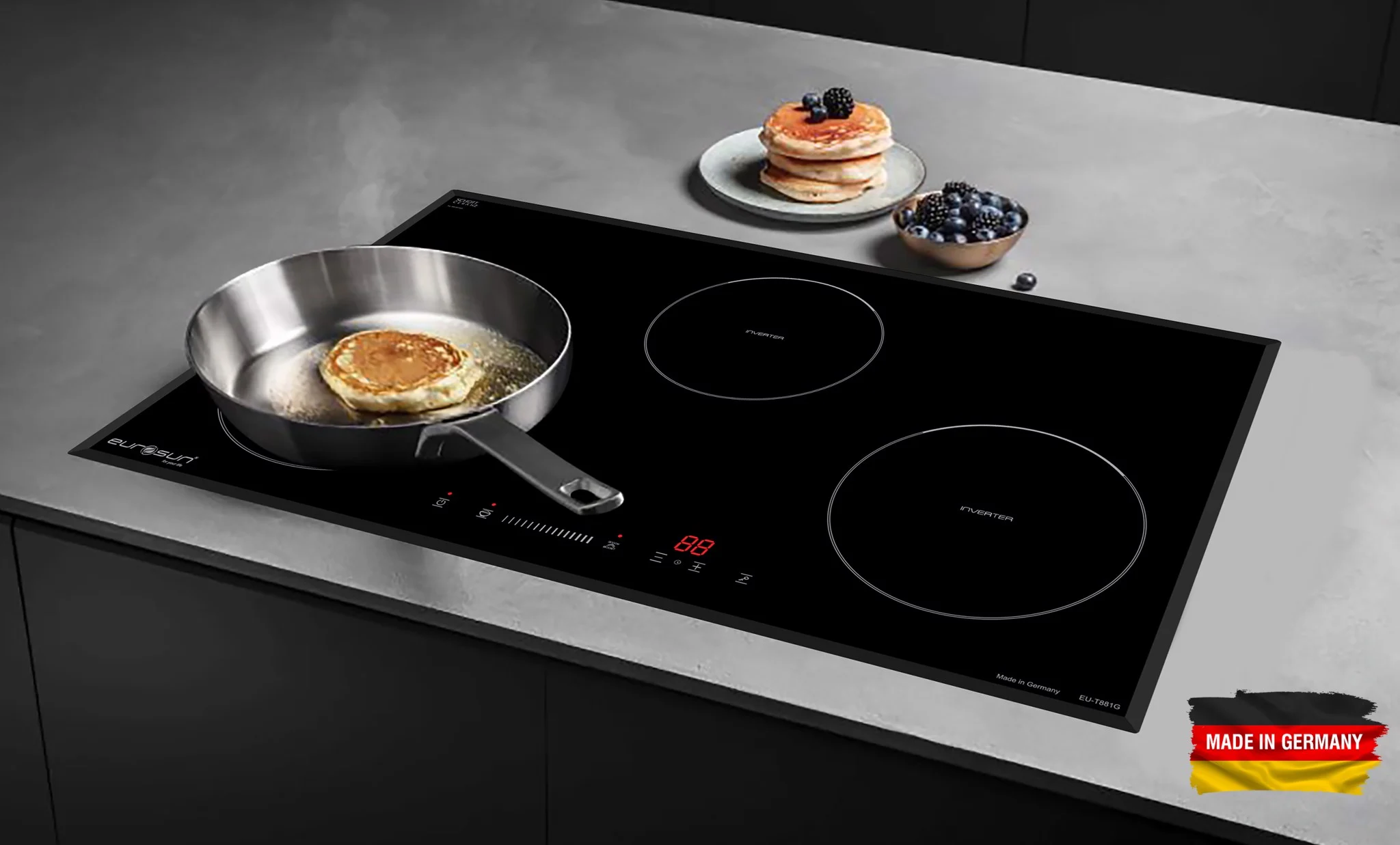 Địa chỉ mua bếp từ Cata IB 753 BK chính hãng ở đâu? 5 Bếp điện từ 3 vùng nấu EUROSUN EU-T881G - TRUNG THẢO - 0969295299