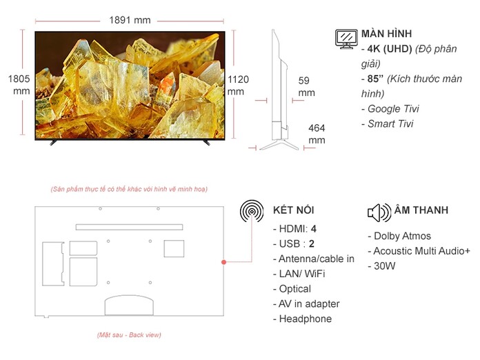 Google Tivi Led Sony 4K 85 inch XR-85X90L - TRUNG THẢO - 0969295299