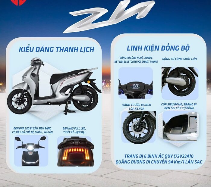 tính năng nổi bật ó trên xe máy điện zh jvc