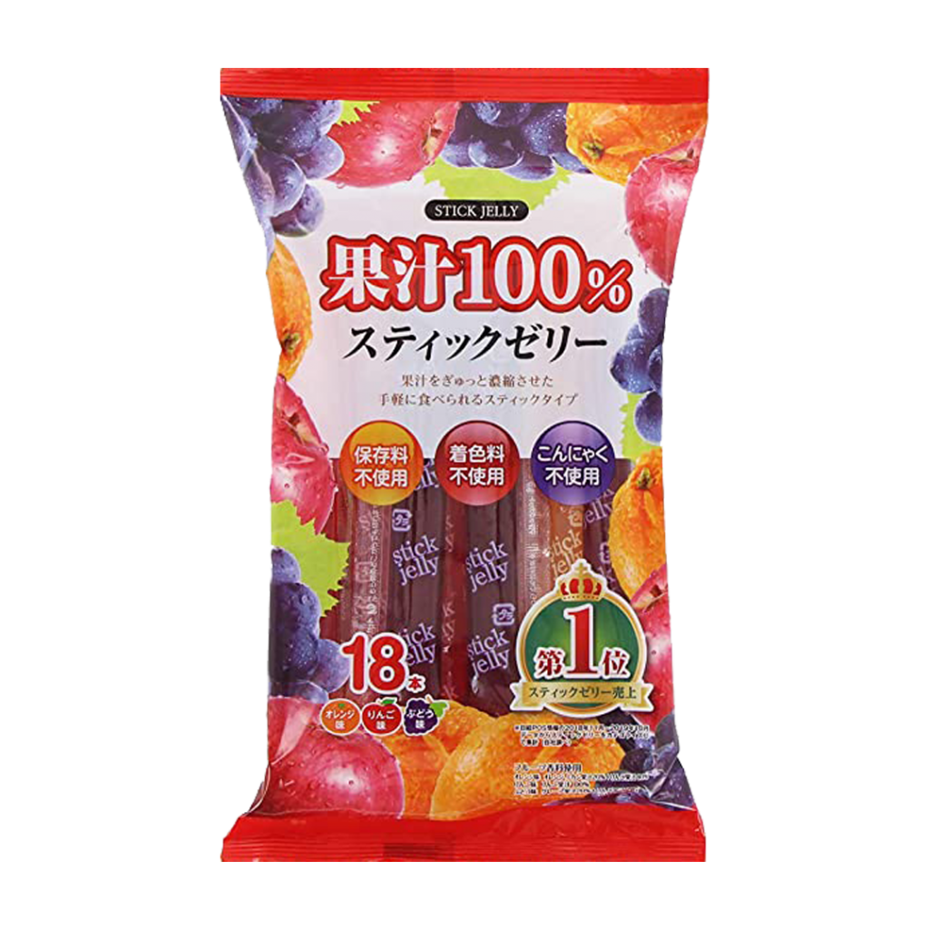 Thạch Que Nước Trái Cây Ribon Nhật 3 Vị, Gói 18 Que