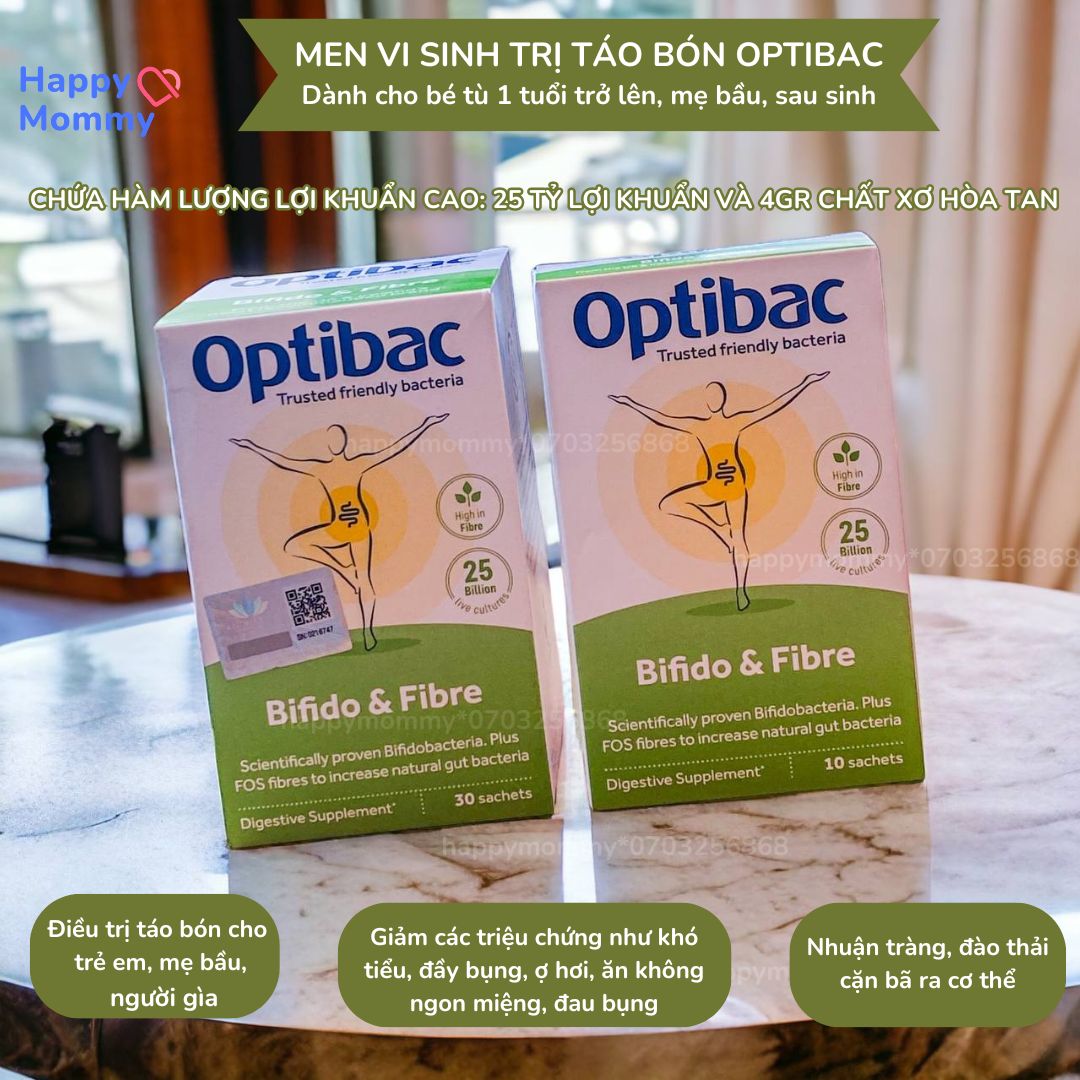 Men Vi Sinh Optibac Probiotics Trị Táo Bón, Hộp 30 Gói X 6G