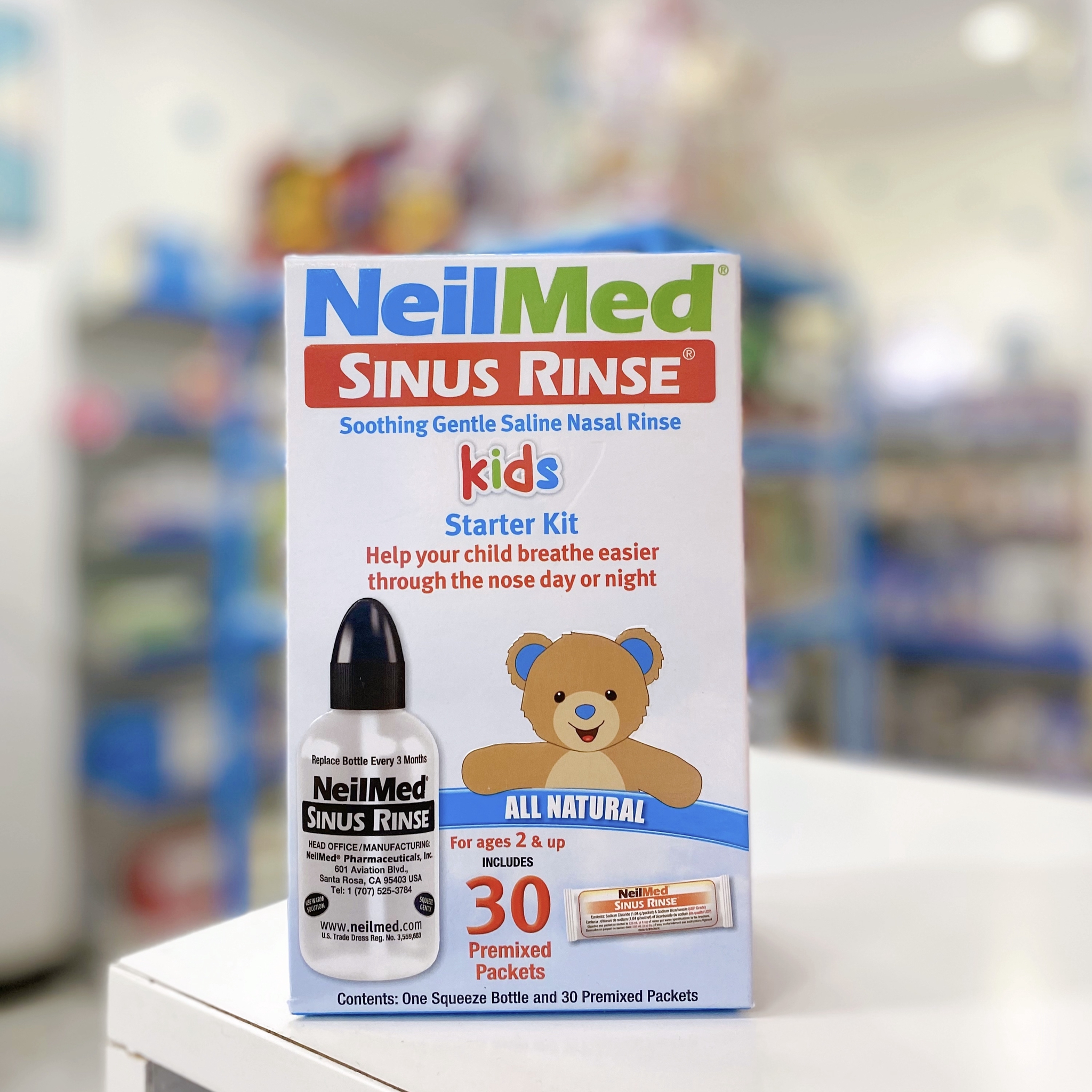 Bộ Bình Rửa Mũi Neilmed Sinus Rinse Kids Mỹ, 30 Gói (4Y+)