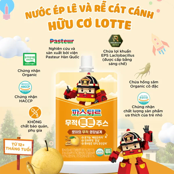 Nước Dinh Dưỡng Lotte Từ Hoa Quả Và Rau Củ Organic