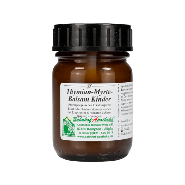 Dầu Bôi Ấm Ngực Thymian-Myrte Balsam Kinder Đức Cho Bé, 50G (0M+)