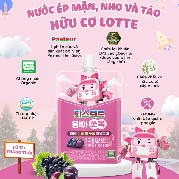 Nước Dinh Dưỡng Lotte Từ Hoa Quả Và Rau Củ Organic