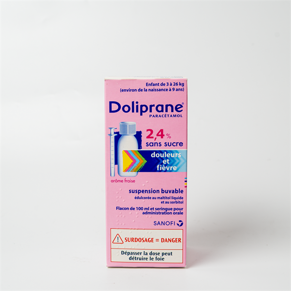 Siro Hạ Sốt Doliprane 2.4% Pháp 100Ml (3-26Kg, 0-9Y)