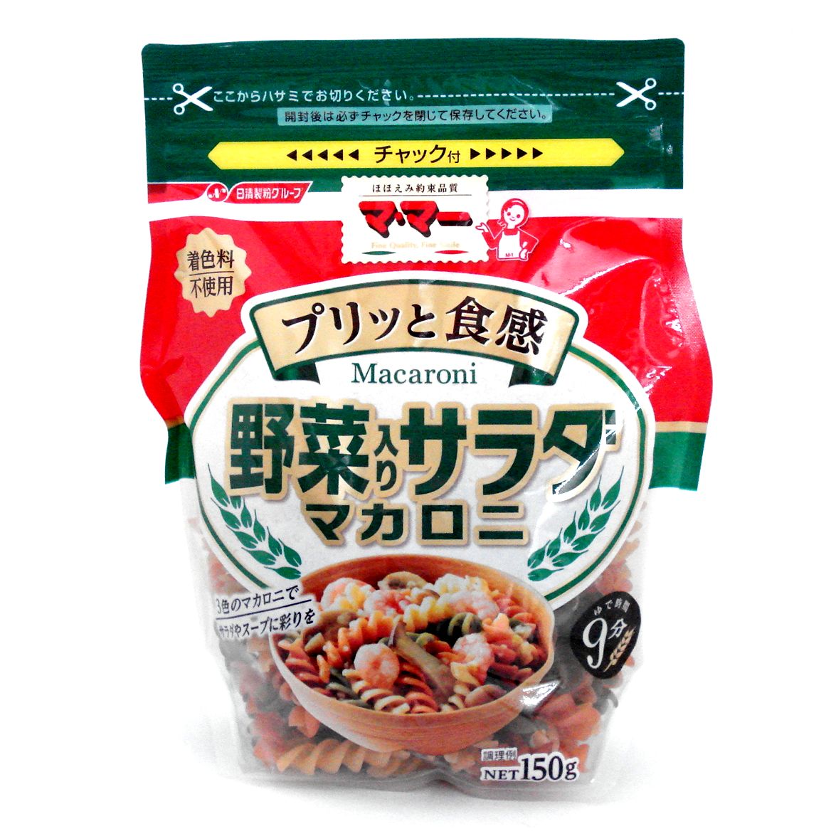 Nui xoắn rau củ MACORINI NISSIN Nhật, 150g (9M+)