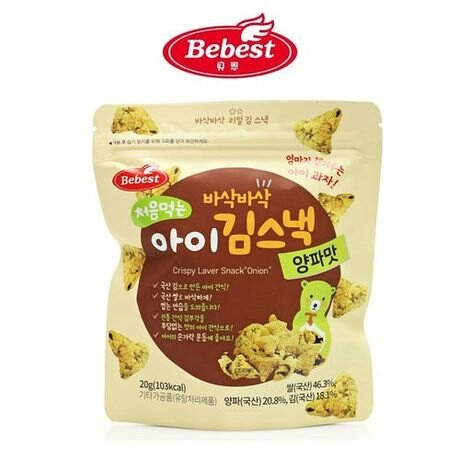 Snack Rong Biển Rang Gạo Hữu Cơ Bebest Hàn, 20G (12M+)
