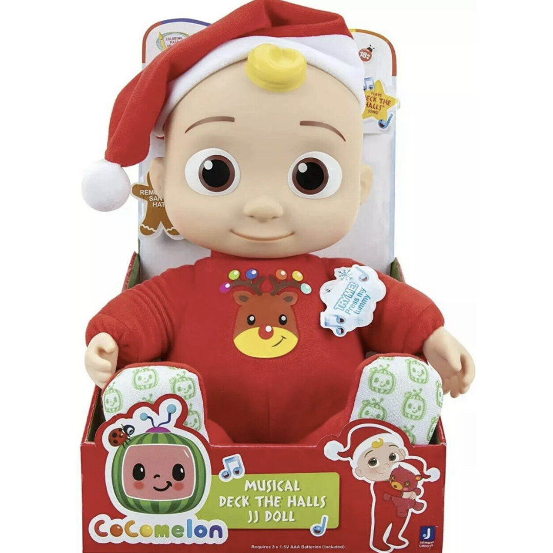 Đồ Chơi Cocomelon Musical Deck The Halls JJ Doll BúP Bê Noel, NộI Địa Mỹ