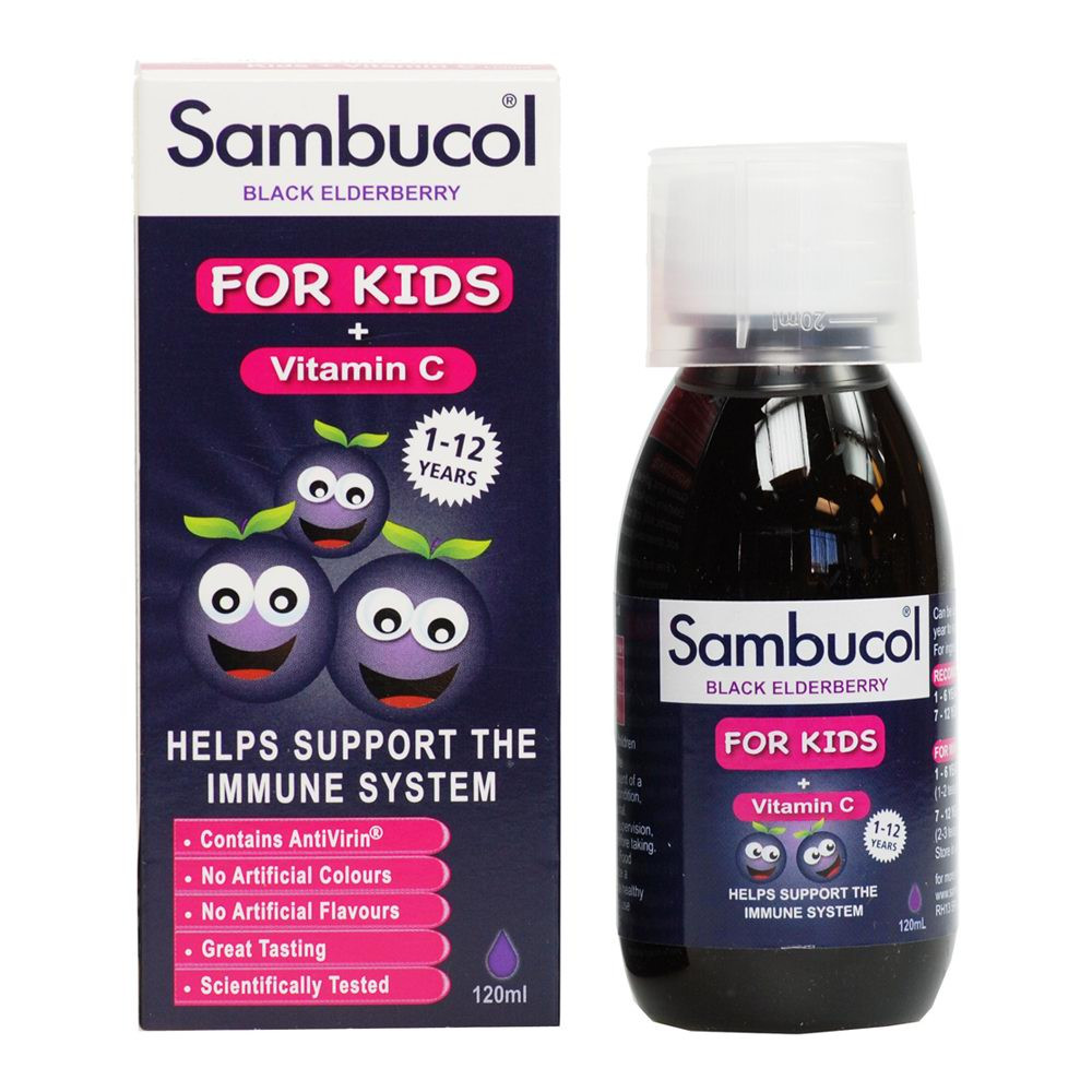 Siro Tăng Đề Kháng Sambucol Anh, 120Ml (1-12Y)