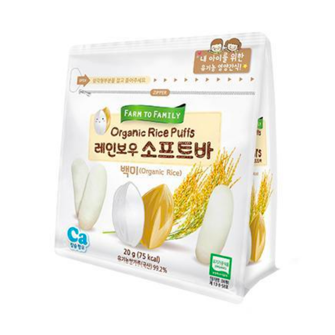 Bánh Gạo Organic Farm To Family Hàn Dạng Thanh Vị Chuối, Bí Đỏ 20G (6M+)