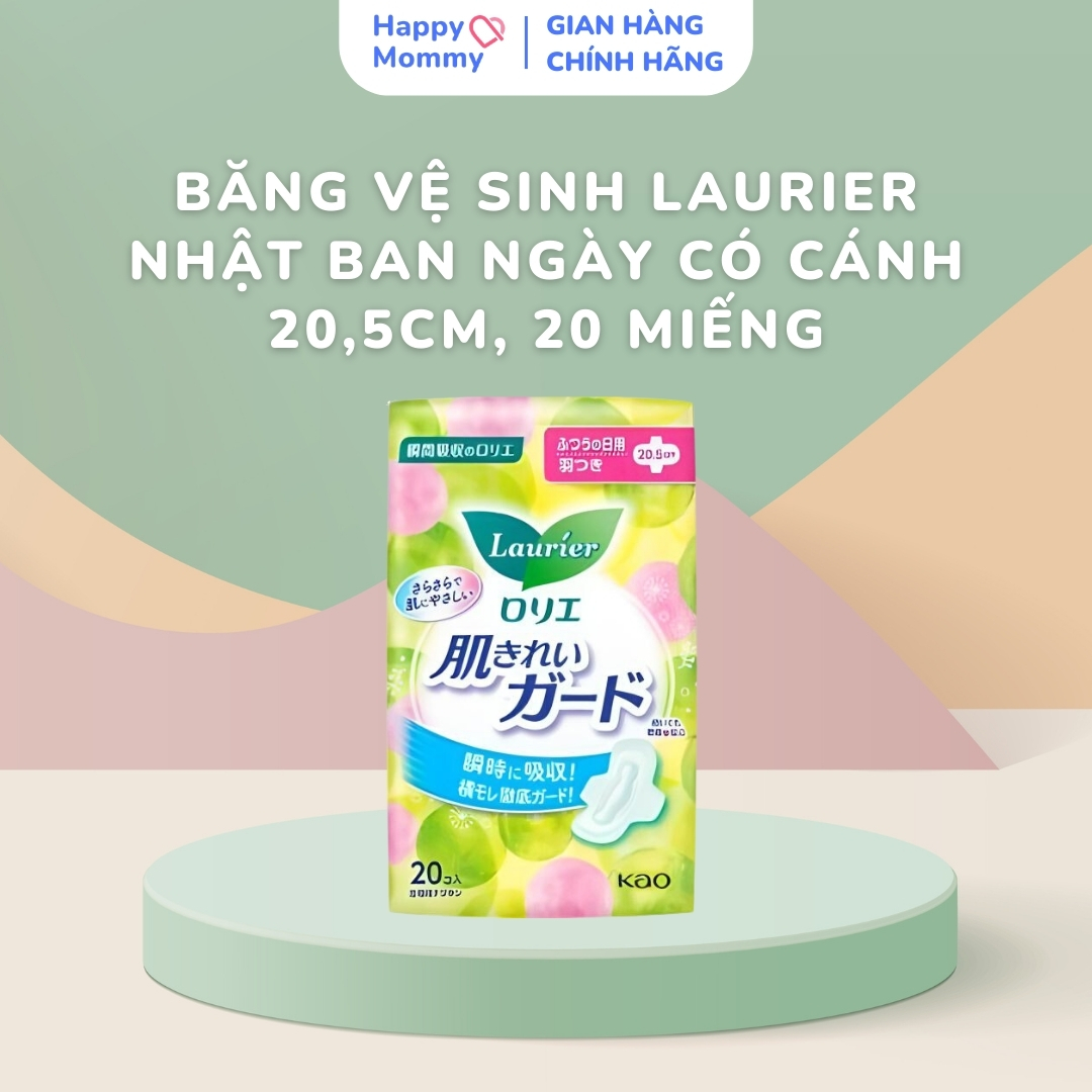 Băng Vệ Sinh Laurier Nhật Ban Ngày Có Cánh 20,5cm, 20 Miếng