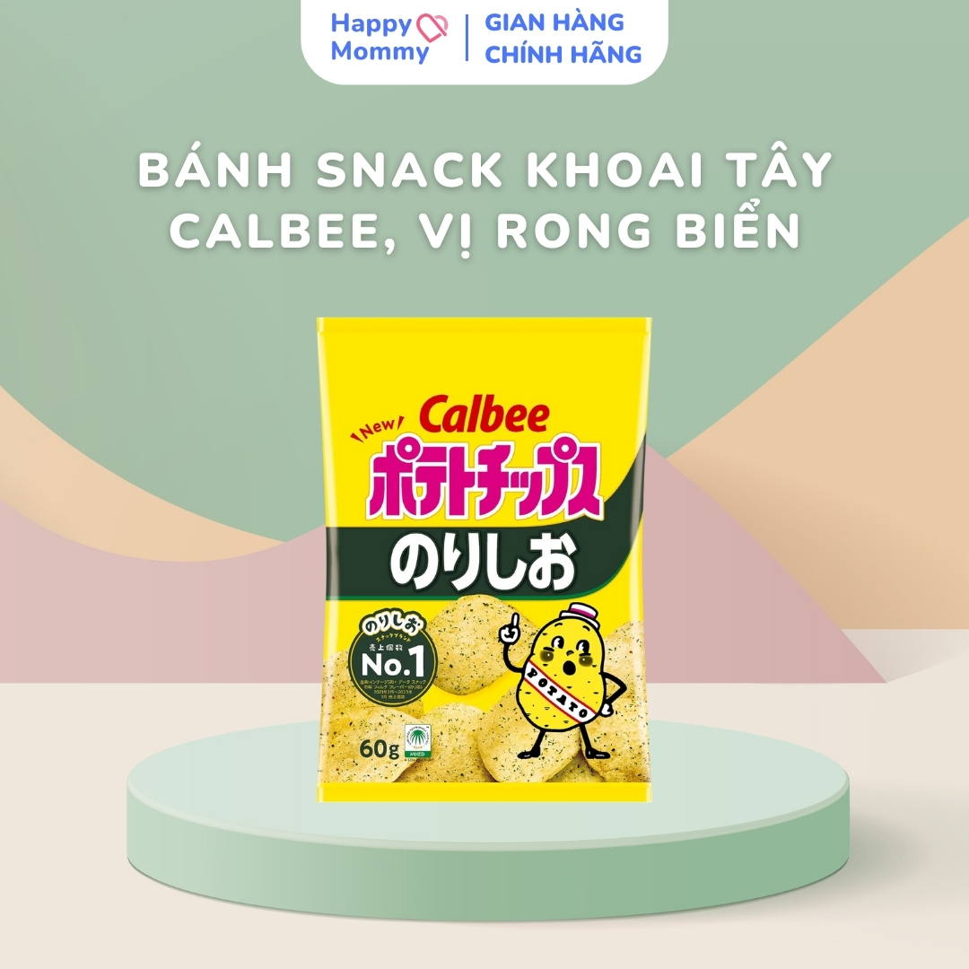 Bánh Snack Khoai Tây Calbee Nhật Bản, Vị Rong Biển, 60G