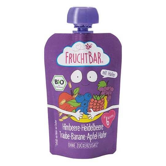 Trái Cây Nghiền Fruchtbar Nho, Táo, Chuối, Việt Quất, Yến Mạch 100G (6M+)