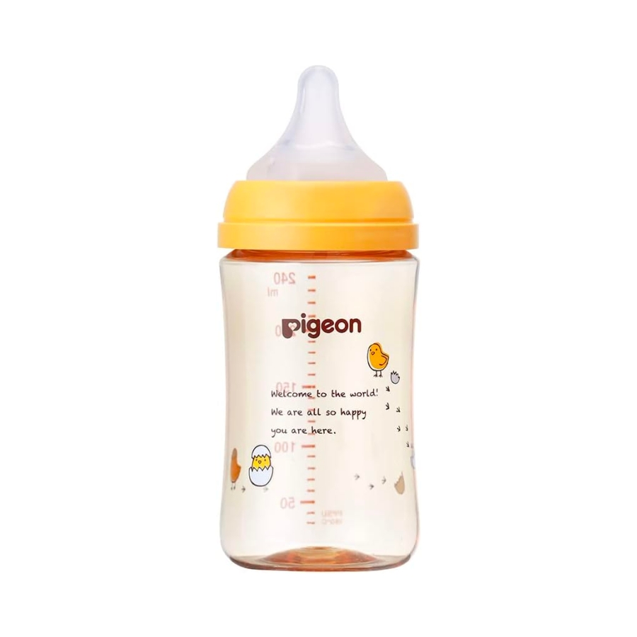 Bình Sữa Cổ Rộng Pigeon Nhựa PPSU Nội Địa Nhật, 160Ml Và 240Ml