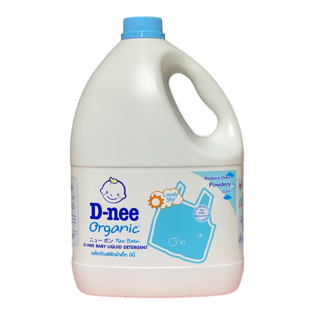 Nước Giặt Xả Cho Bé Dnee Organic Baby Newborn Thái, Màu Xanh 3L (0M+)