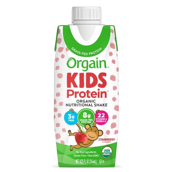 Sữa Hữu Cơ Orgain Kids Protein Vị Dâu, Hộp 244ML (2Y+)