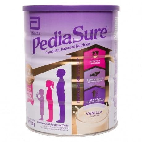 Sữa Bột Pediasure Úc Vị Vanilla Nắp Tím, 850G (1-10 Tuổi)